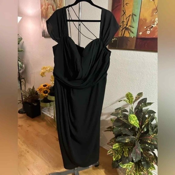 City Chic Entwine black maxi formal party cocktail dress plus size small 20 New‎ - Picture 5 of 13